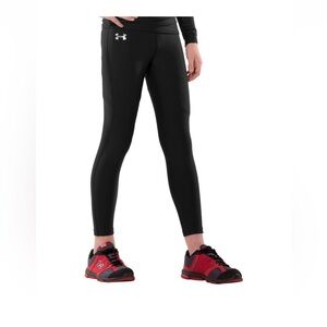 Under Armour Girls👧🏻Black Leggings👖Athletic Fit Sz XL